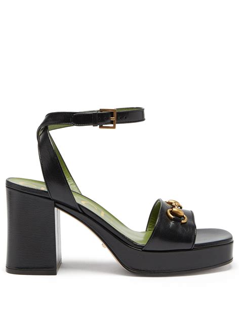 gucci houdan horsebit leather platform sandals|GUCCI .